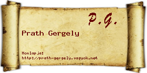 Prath Gergely névjegykártya